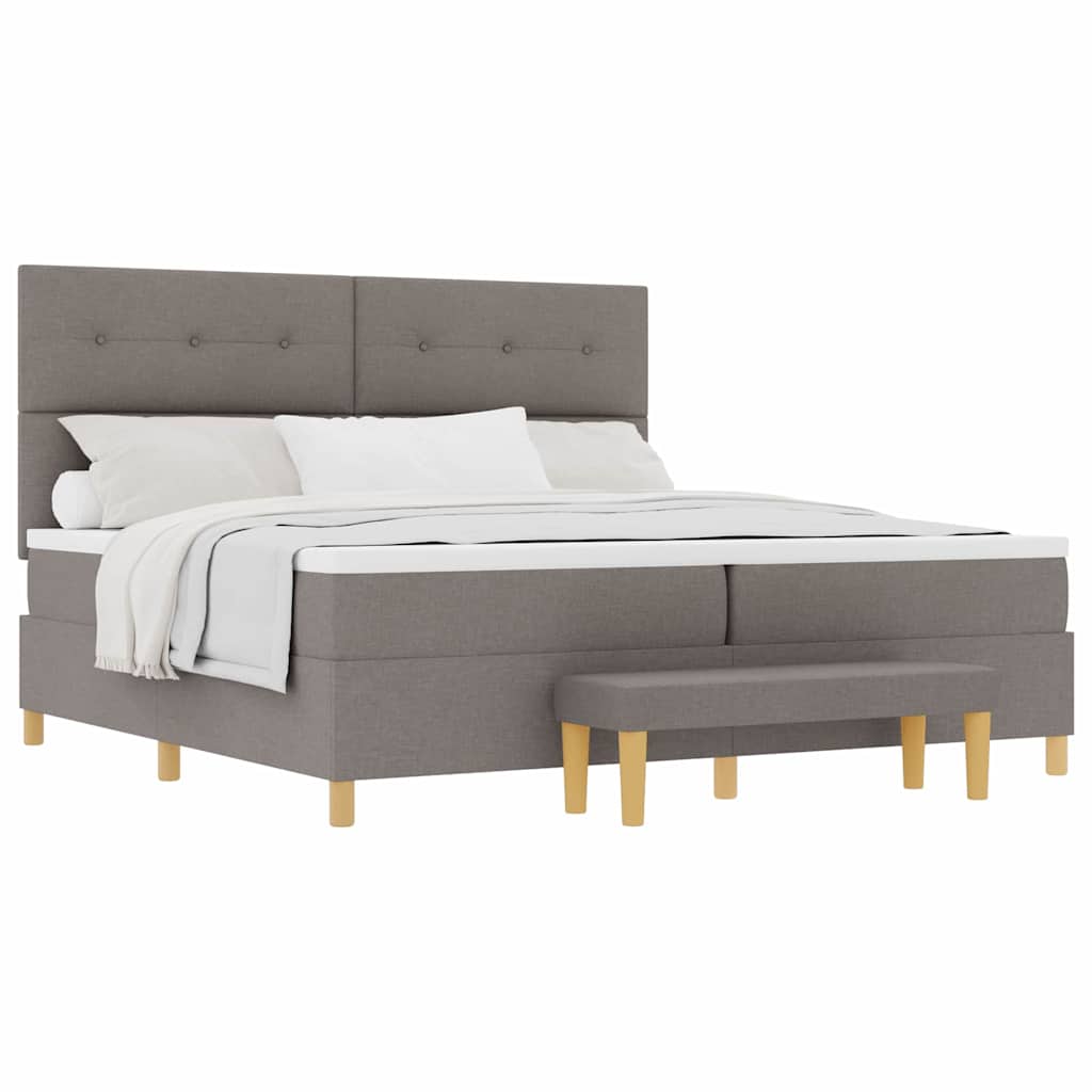 Boxspringbett mit Matratze Taupe 200 x 200 cm Stoff