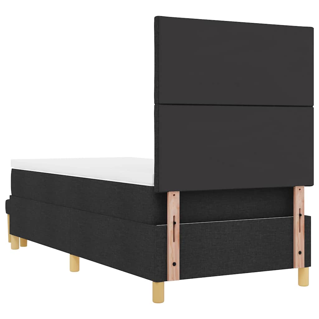 Boxspringbett mit Matratze Schwarz 90 x 190 cm Stoff