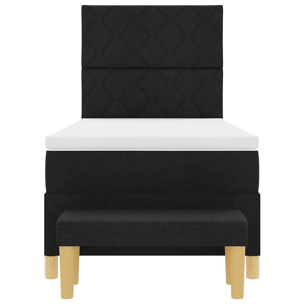 Boxspringbett mit Matratze Schwarz 90 x 190 cm Stoff