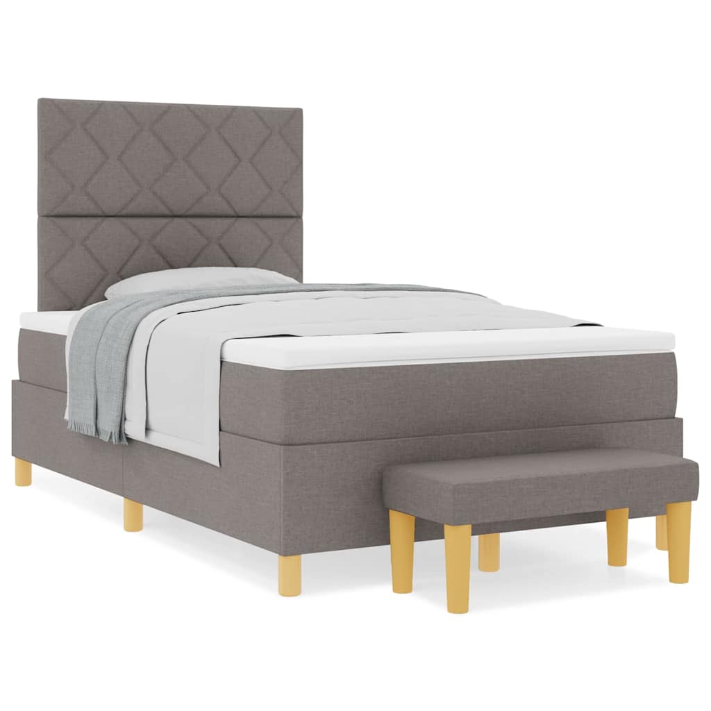 Boxspringbett mit Matratze Taupe 120 x 190 cm Stoff