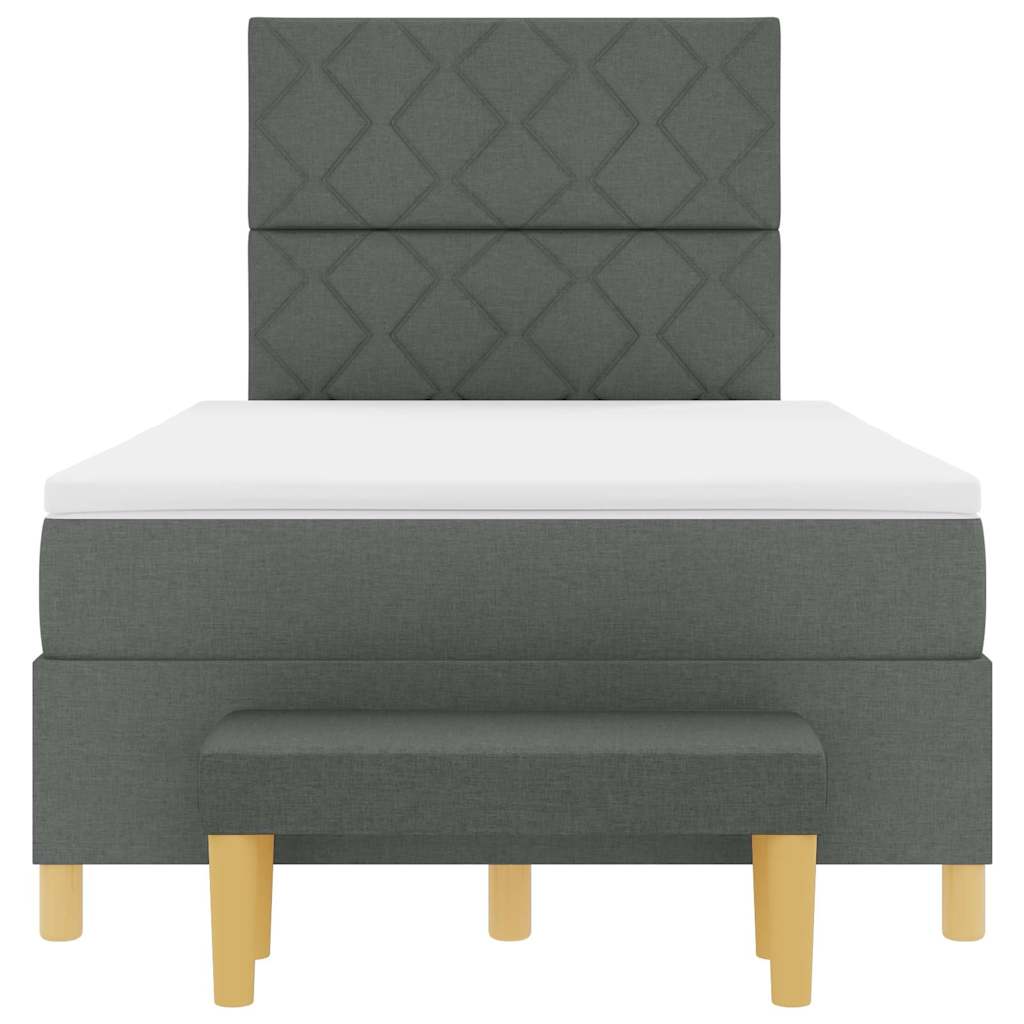 Boxspringbett mit Matratze Dunkelgrau 120 x 200 cm Stoff