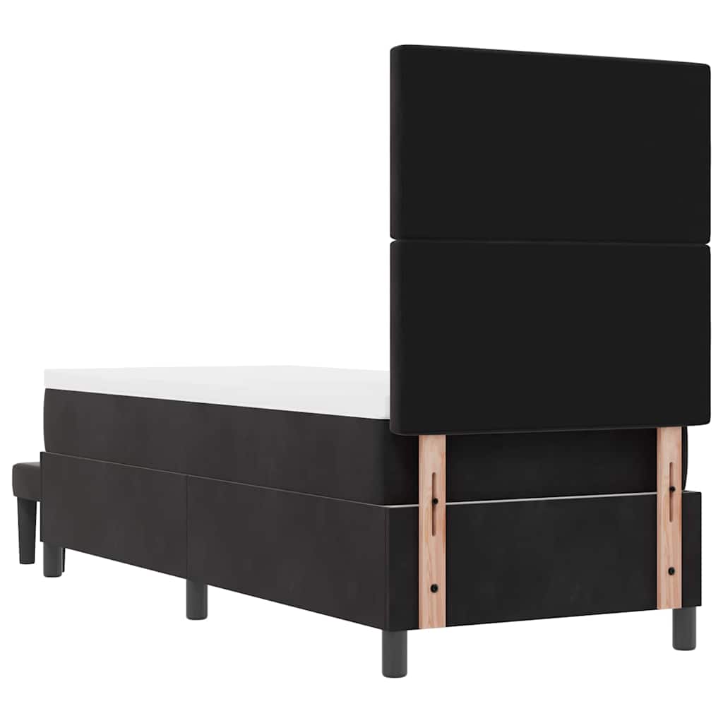 Boxspringbett mit Matratze Schwarz 80 x 200 cm Samt