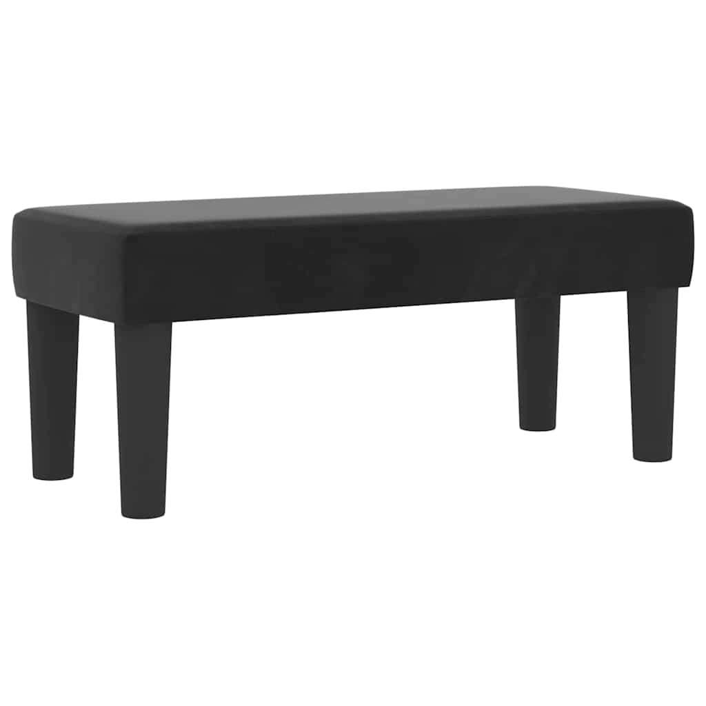 Boxspringbett mit Matratze Schwarz 90 x 190 cm Samt