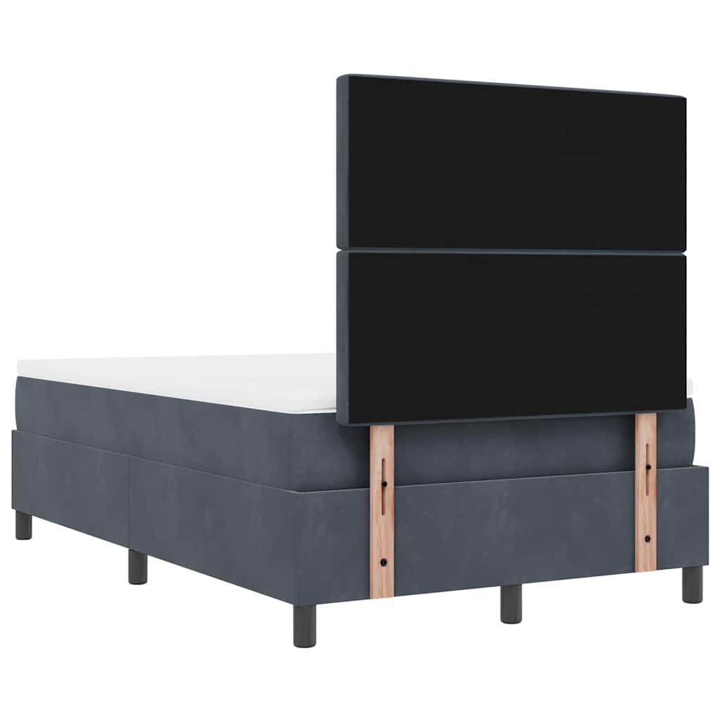 Boxspringbett mit Matratze Dunkelgrau 120 x 200 cm Samt