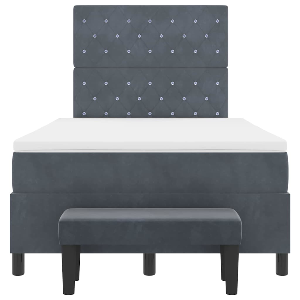 Boxspringbett mit Matratze Dunkelgrau 120 x 200 cm Samt