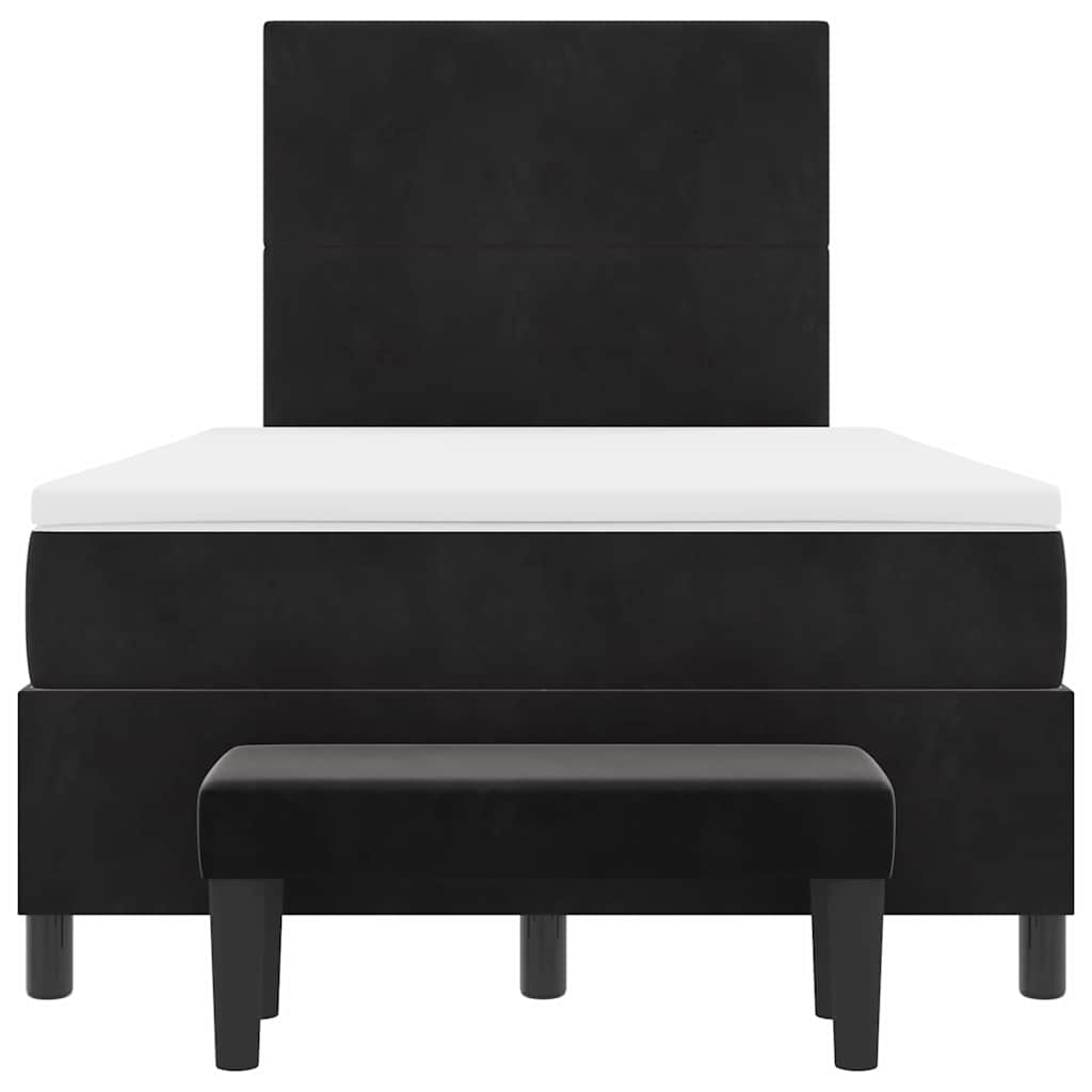 Boxspringbett mit Matratze Schwarz 120 x 190 cm Samt