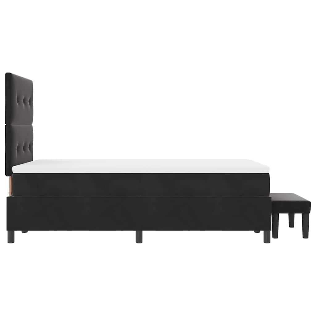 Boxspringbett mit Matratze Schwarz 120 x 190 cm Samt