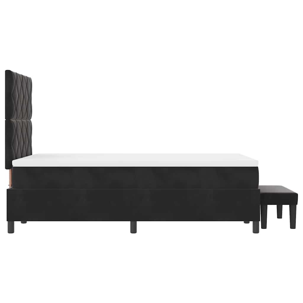 Boxspringbett mit Matratze Schwarz 120 x 190 cm Samt