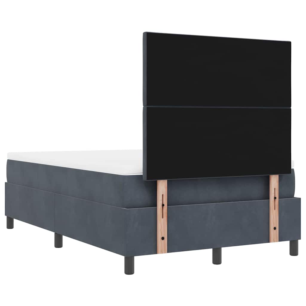 Boxspringbett mit Matratze Dunkelgrau 120 x 200 cm Samt