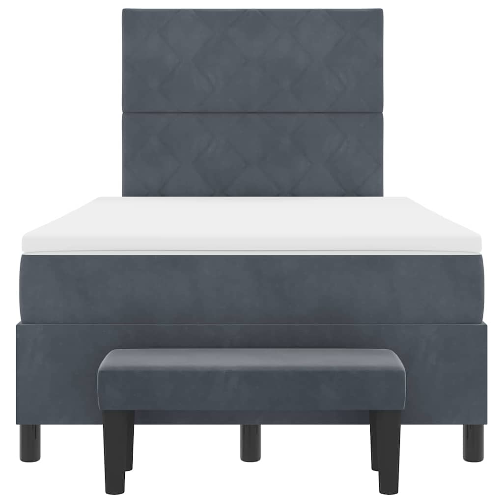 Boxspringbett mit Matratze Dunkelgrau 120 x 200 cm Samt