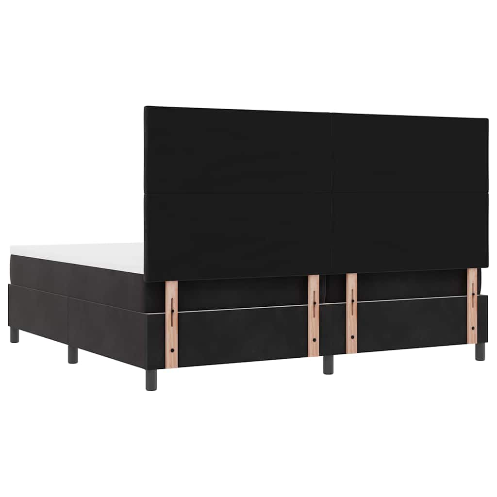 Boxspringbett mit Matratze Schwarz 200 x 200 cm Samt
