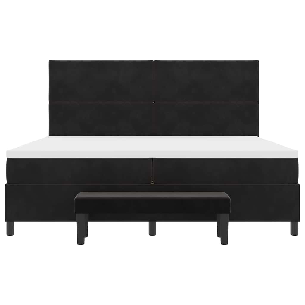 Boxspringbett mit Matratze Schwarz 200 x 200 cm Samt