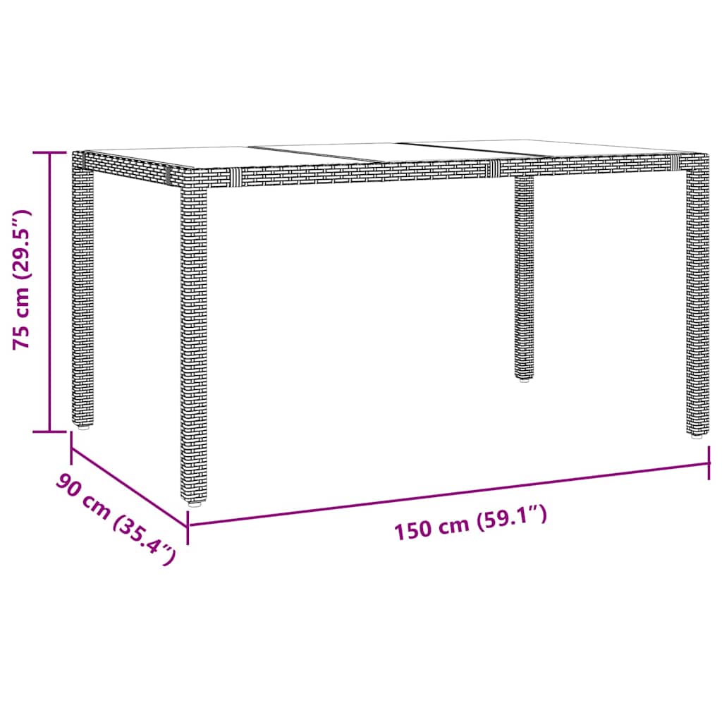 Garten Essgruppe 5 stk. Beige Poly-Rattan