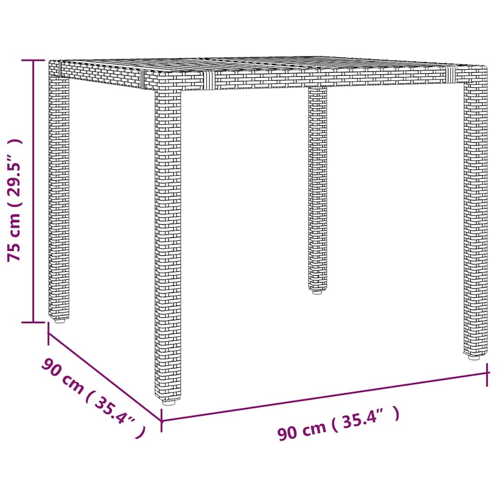 Garten Essgruppe 3 stk. Grau und Braun Poly-Rattan
