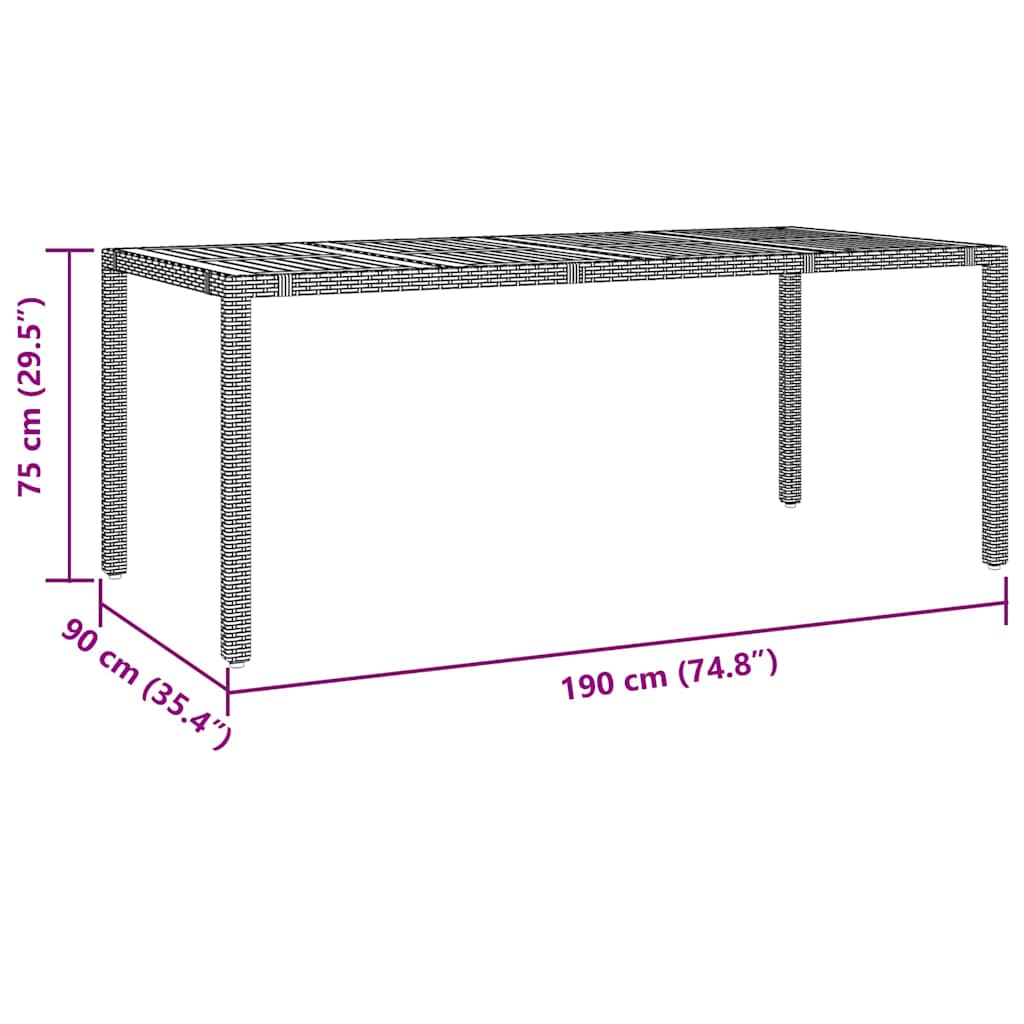 Garten Essgruppe 7 stk. Grau und Braun Poly-Rattan