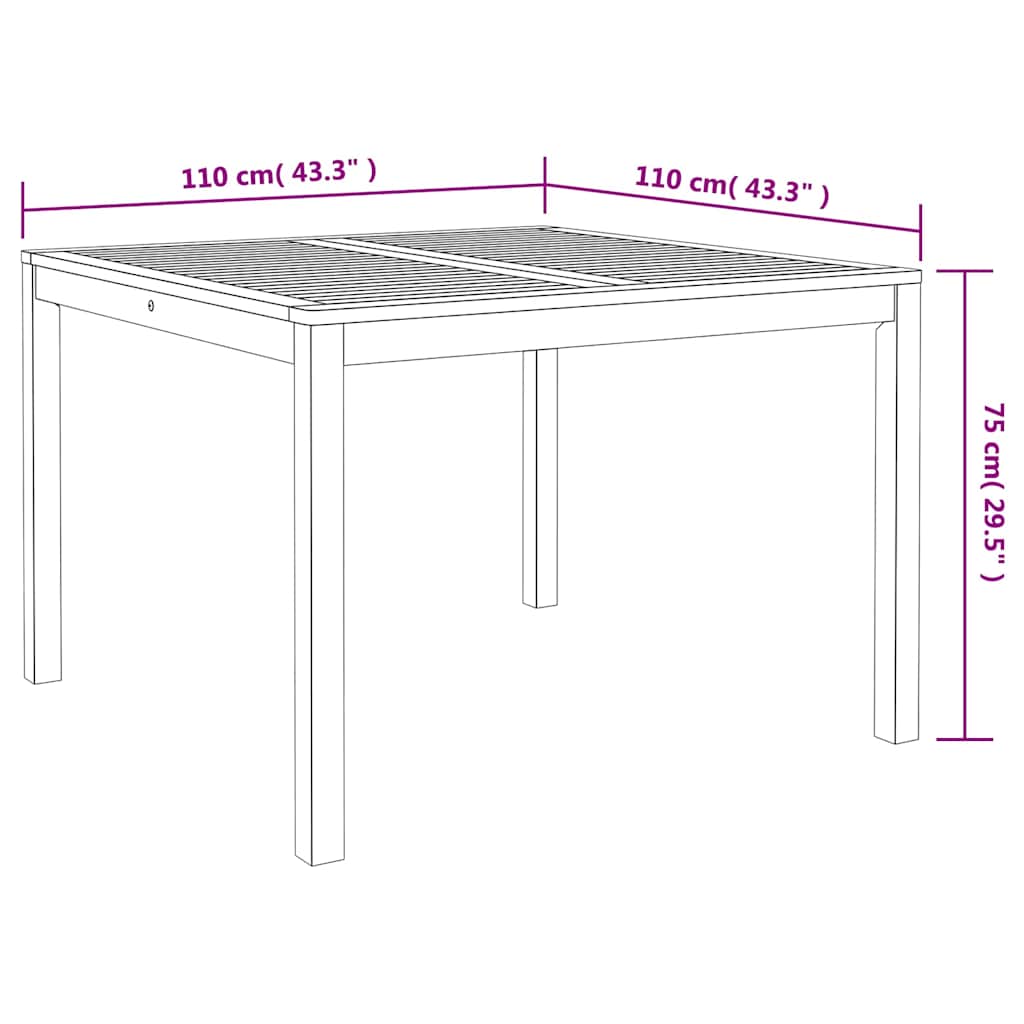 Garten Essgruppe 3 stk. Grau Massivholz Akazie