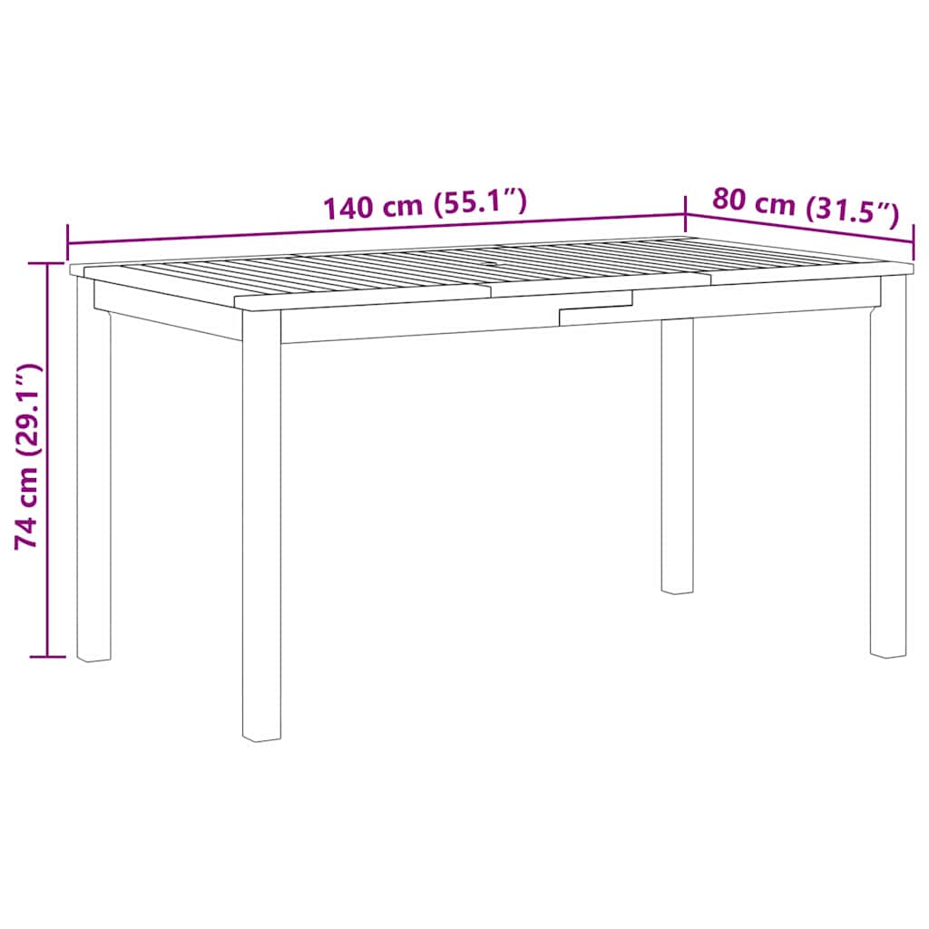 Garten Essgruppe 5 stk. Beige Massivholz Akazie