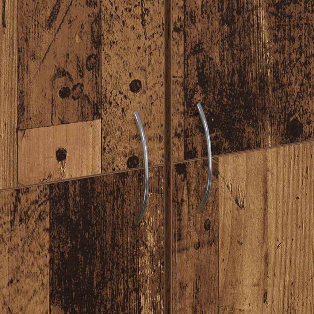 Ensemble de 2 classeurs en bois de récupération et bois massif recyclé