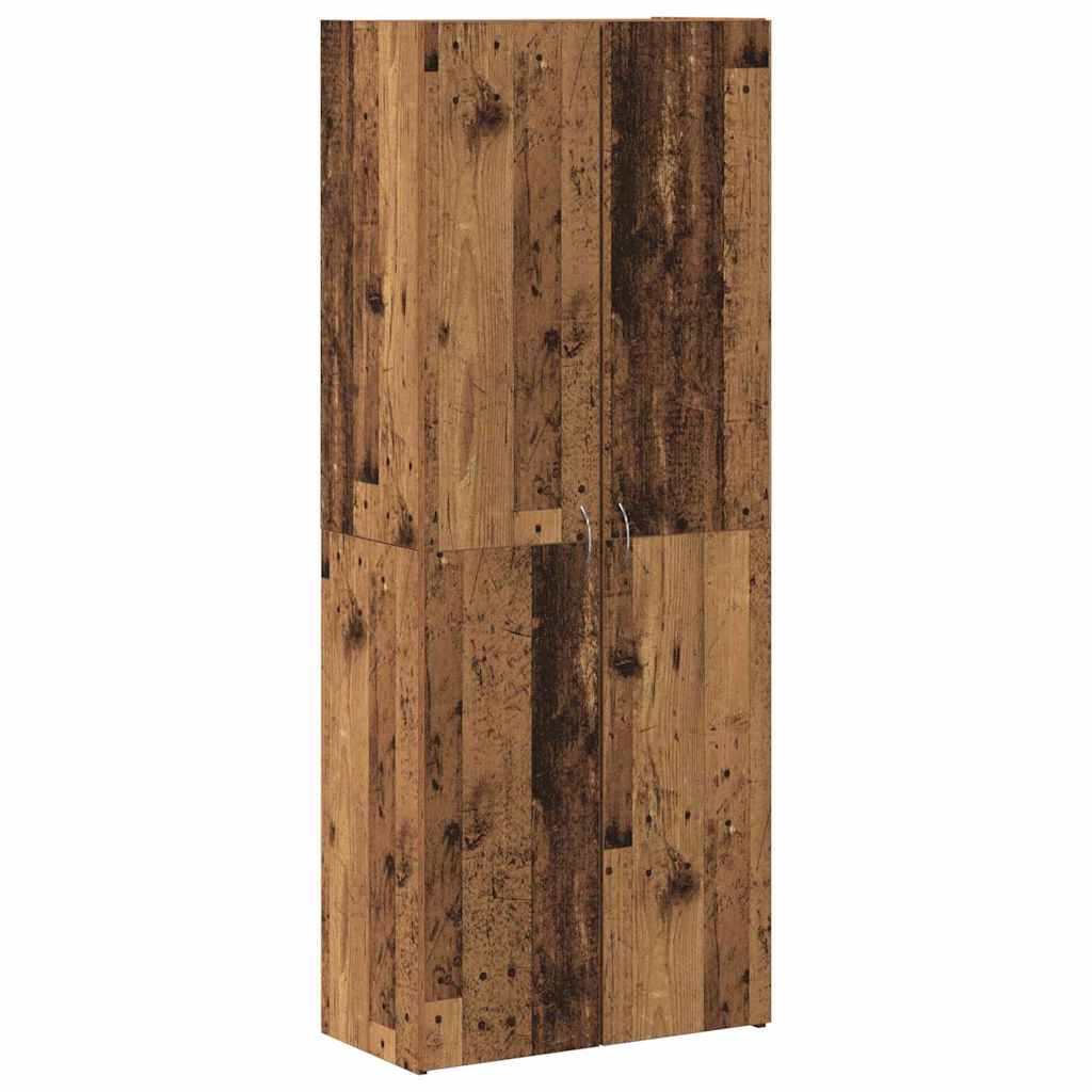 Ensemble de 2 classeurs en bois de récupération et bois massif recyclé