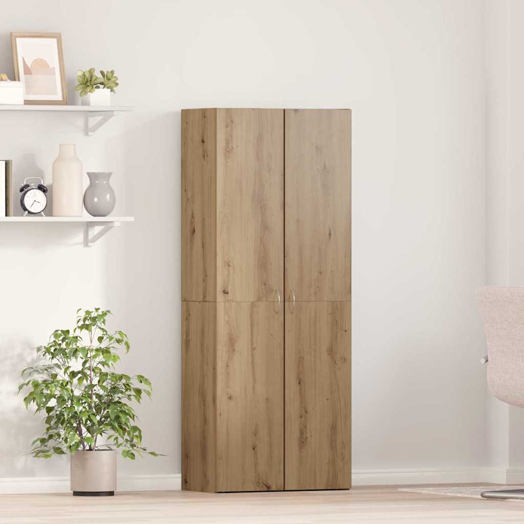 Ensemble de 2 armoires de bureau artisanales en bois de chêne