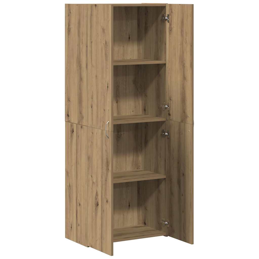 Ensemble de 2 armoires de bureau artisanales en bois de chêne