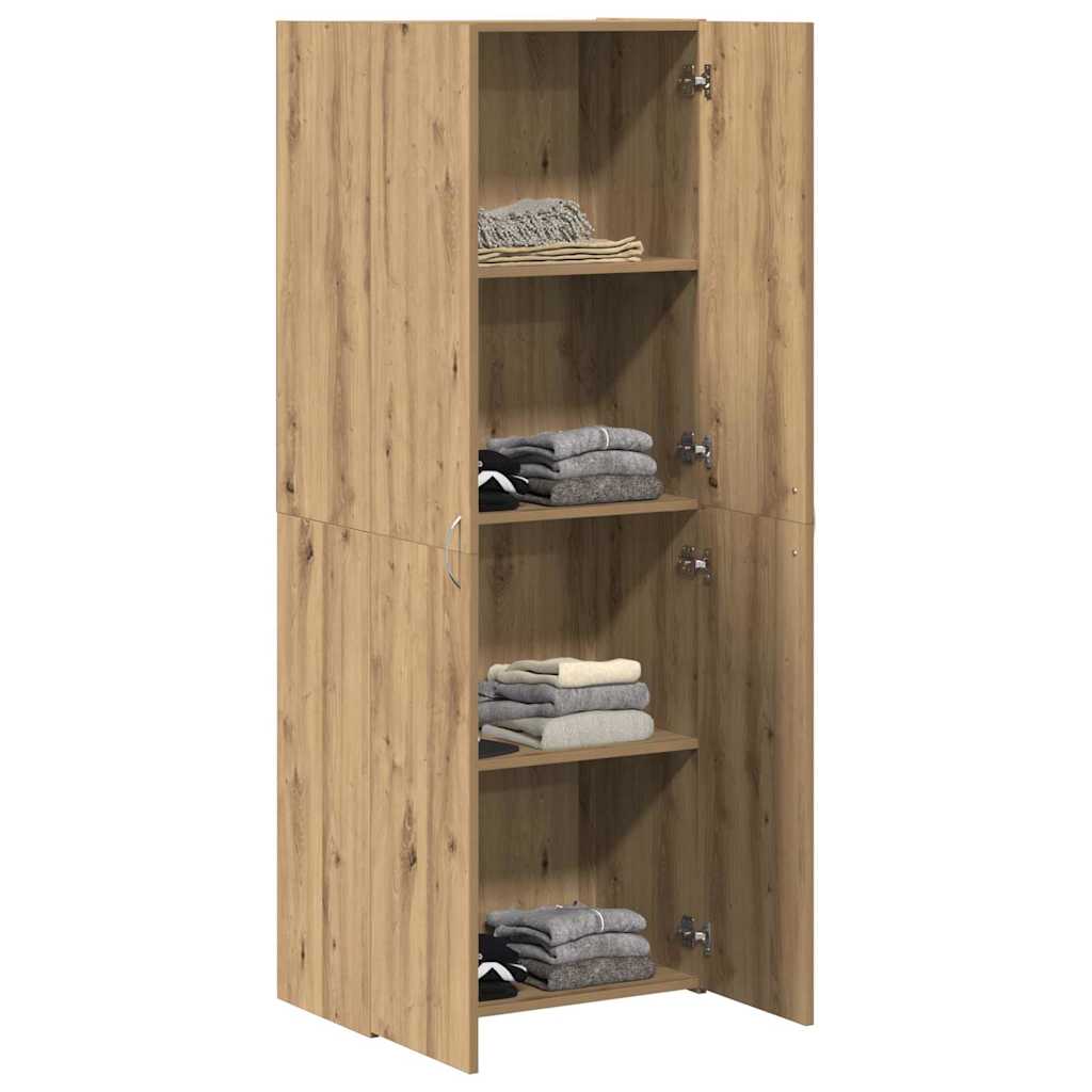 Ensemble de 2 armoires de bureau artisanales en bois de chêne