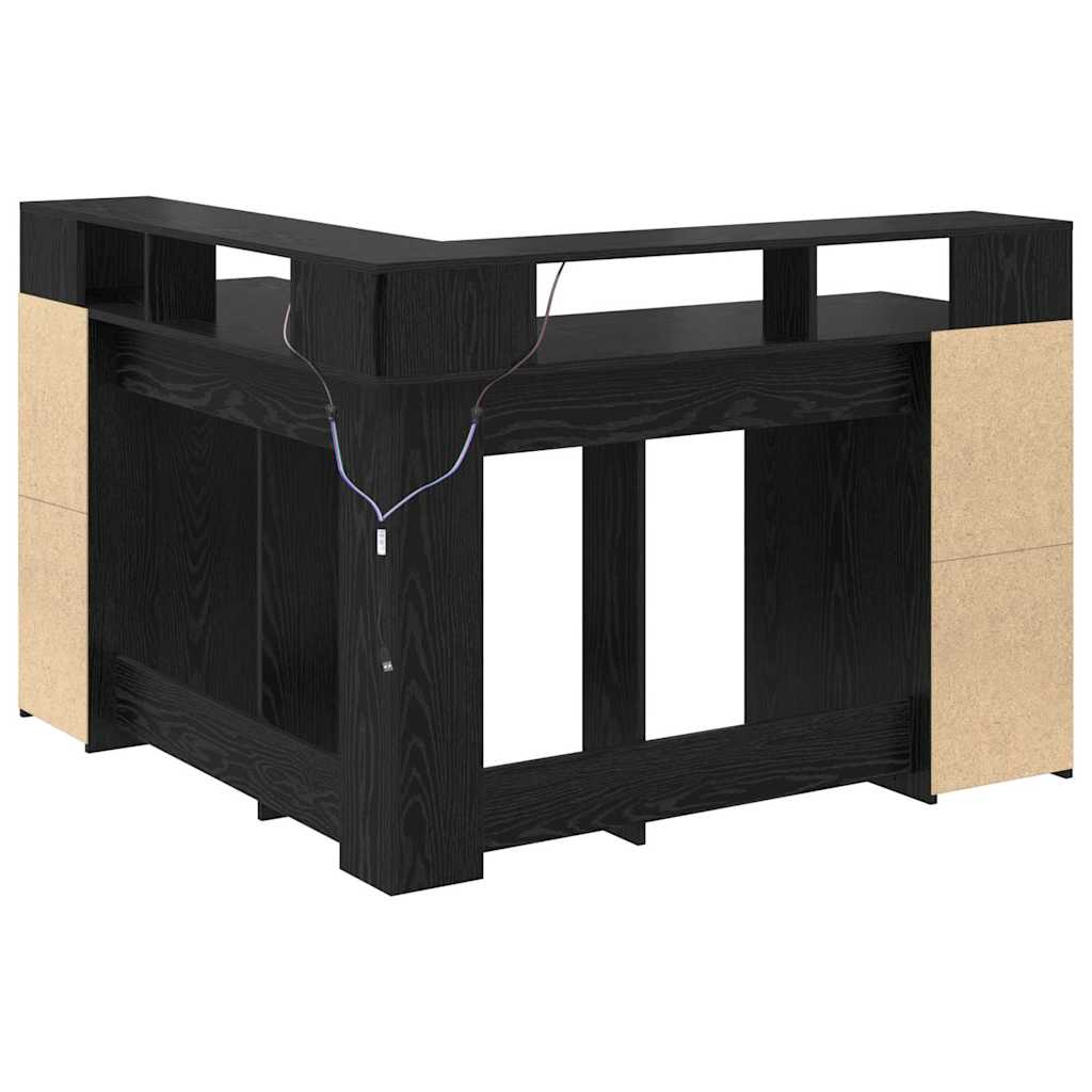 Bureau en chêne noir 130x130x91 cm matériau bois