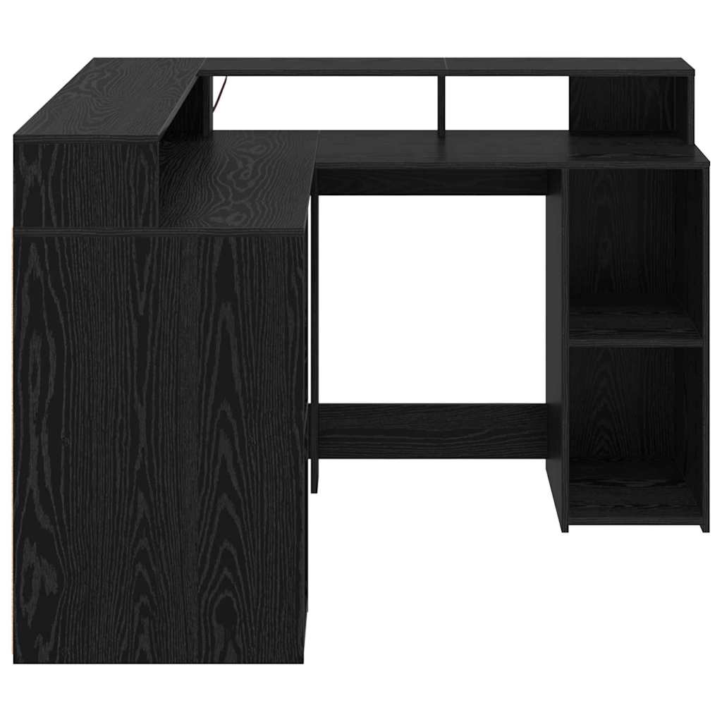 Bureau en chêne noir 130x130x91 cm matériau bois