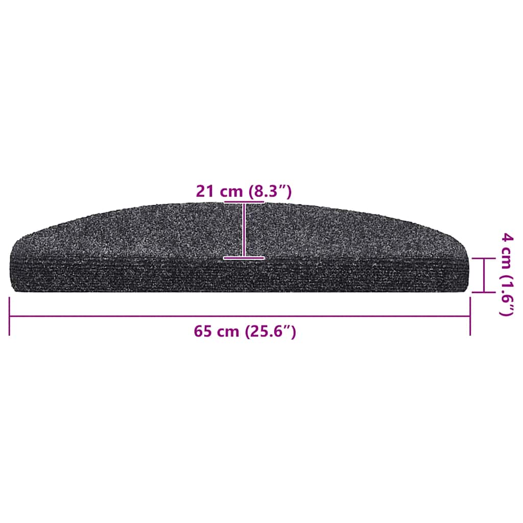 Stufenmatten Selbstklebend 20 Stk. 65x21x4 cm Dunkelgrau