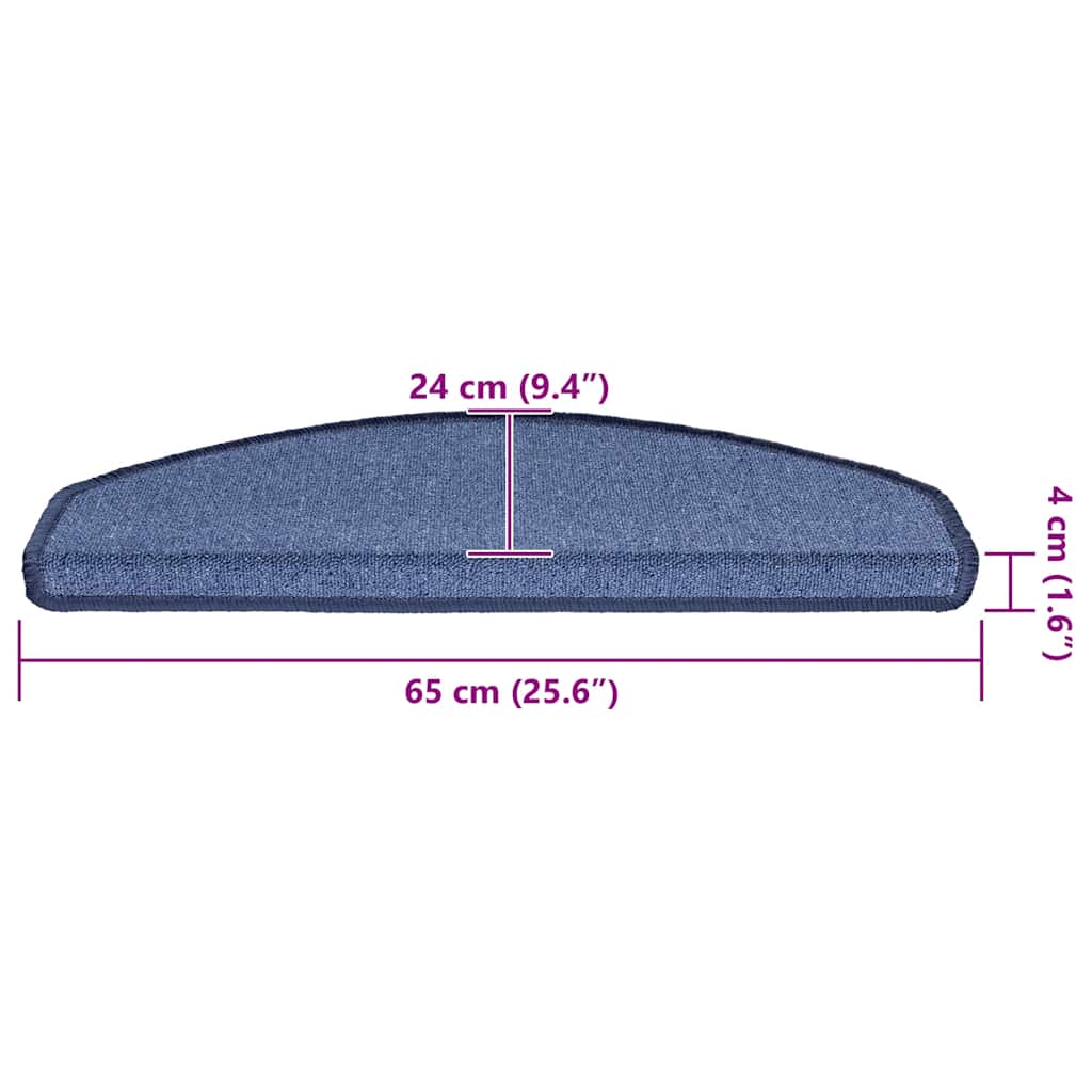 Stufenmatten 30 Stk. 65x24x4 cm Blau Halbrund Groß