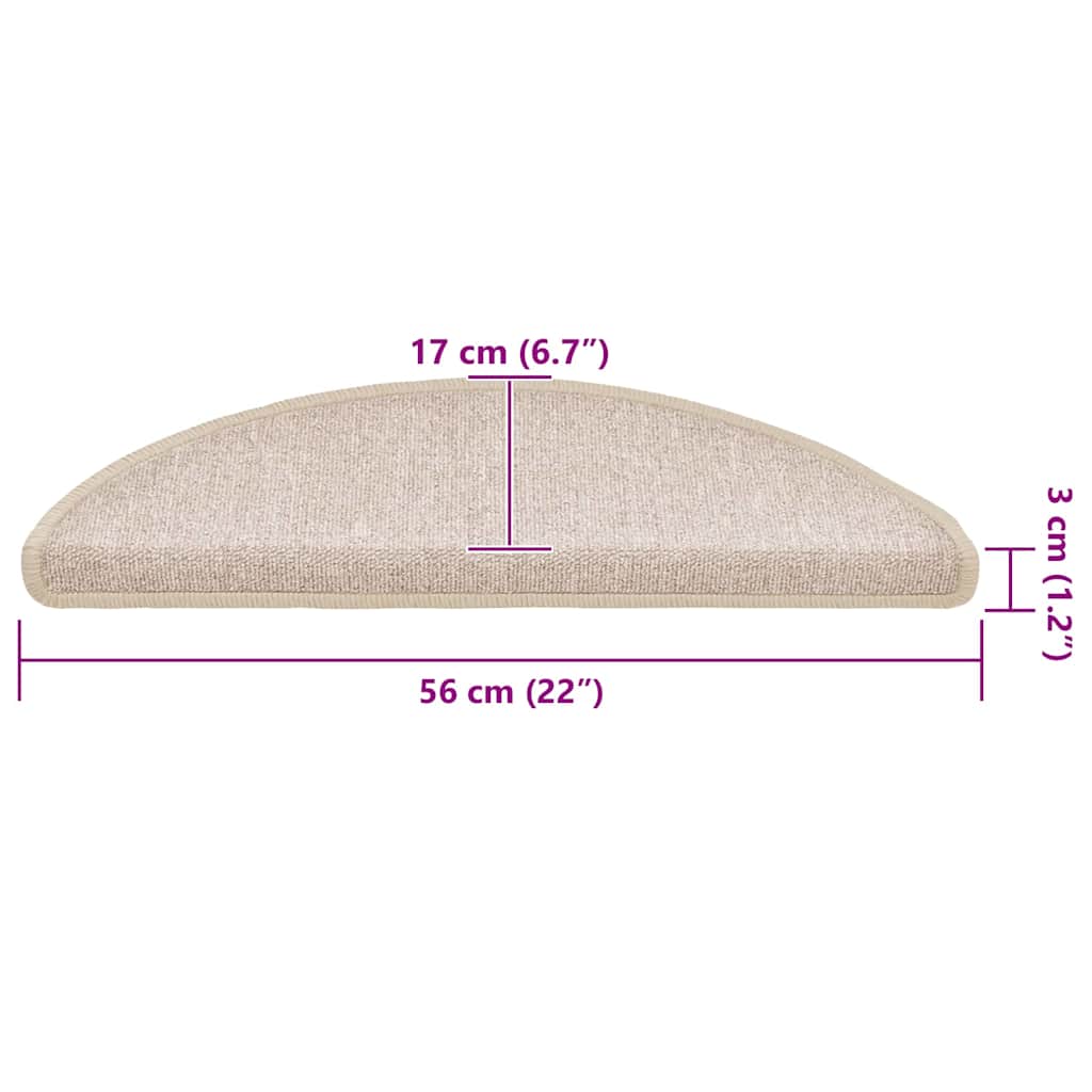 Stufenmatten 20 Stk. 56x17x3 cm Taupe Halbrund