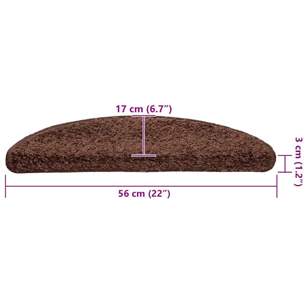 Stufenmatten 30 Stk. 56x17x3 cm Braun Halbrund