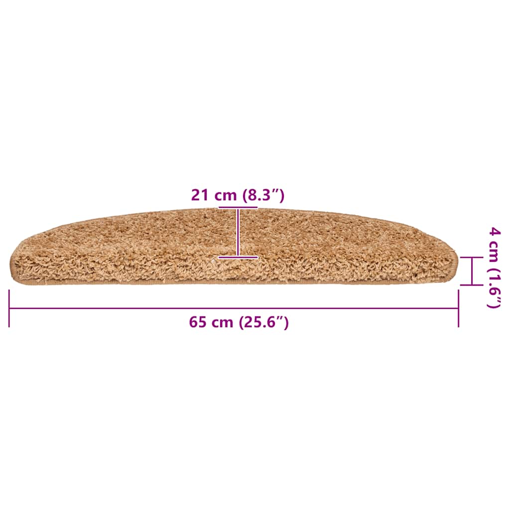 Stufenmatten 30 Stk. 65x21x4 cm Beige Halbrund Groß