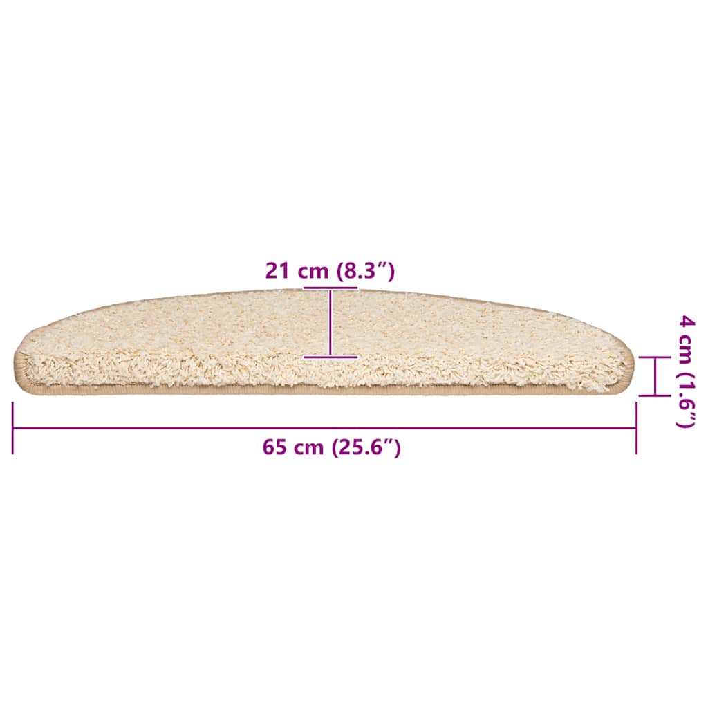 Stufenmatten 30 Stk. 65x21x4 cm Creme Halbrund Groß