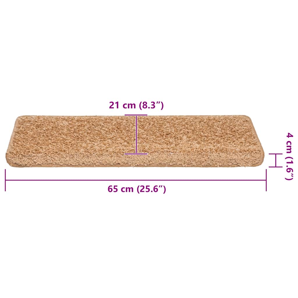Stufenmatten 30 Stk. 65x21x4 cm Beige Rechteckiger Rand