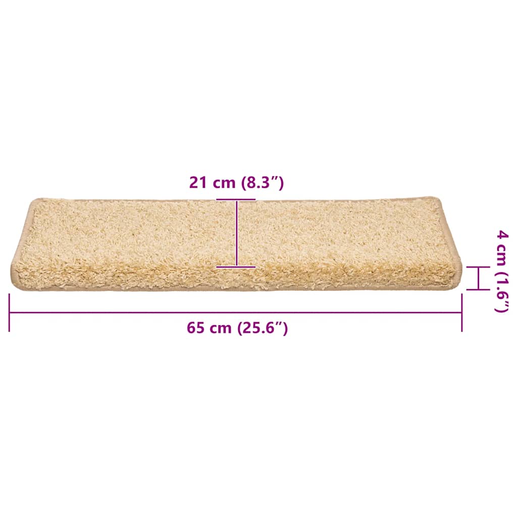 Stufenmatten 30 Stk. 65x21x4 cm Creme Rechteckiger Rand