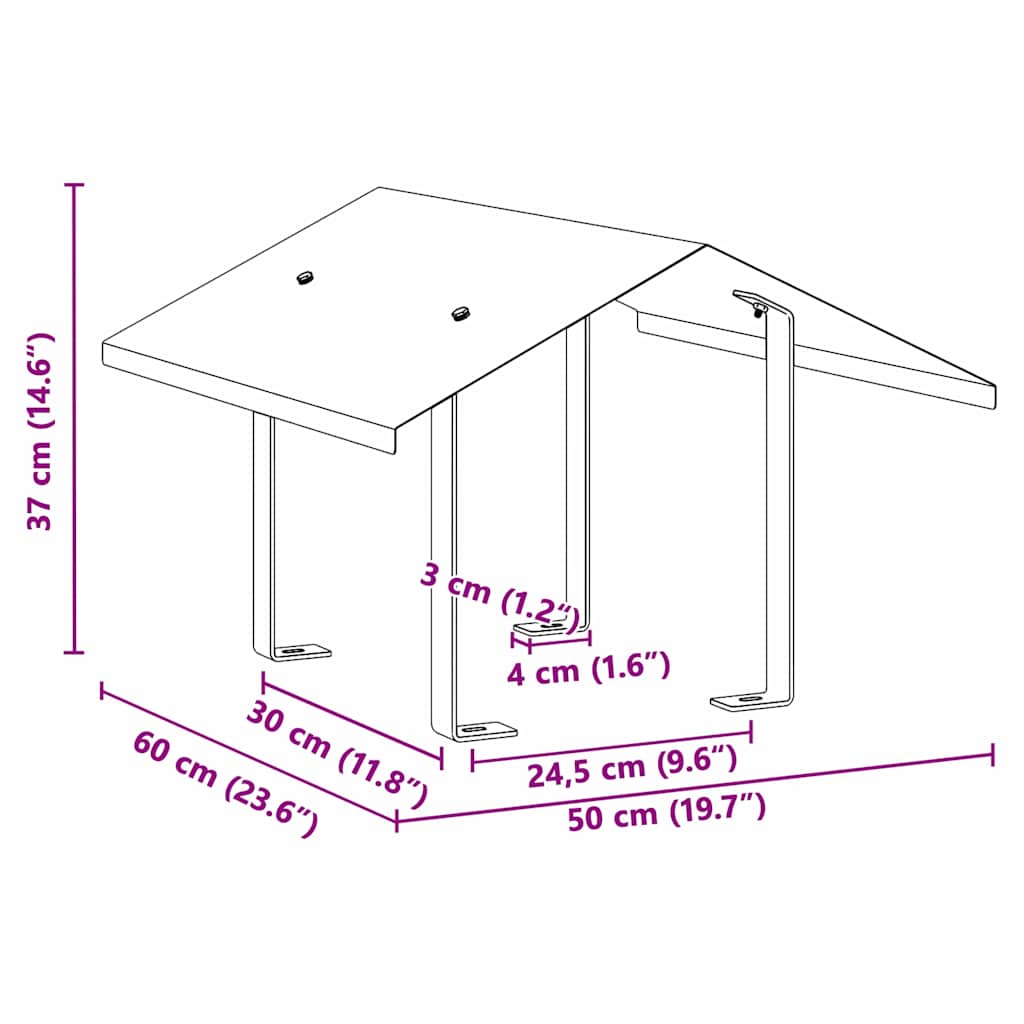 Kaminhaube Silber 50 x 60 x 37 cm Edelstahl