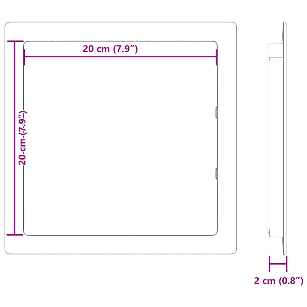 Zugangspanels 2 stk. Weiß 20 x 20 cm ABS Kunststoff