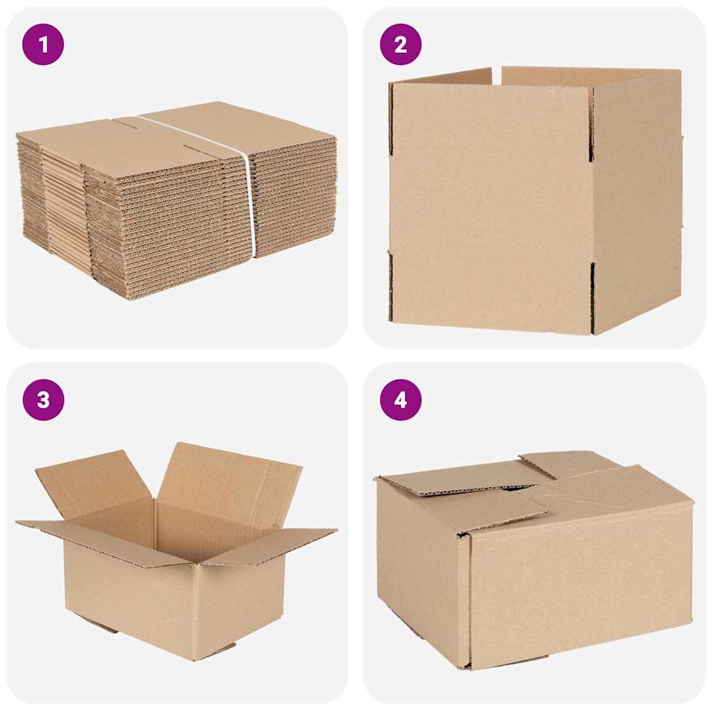 Faltbox mit Speicher 50 stk. Natur 20 x 15 x 10 cm Karton