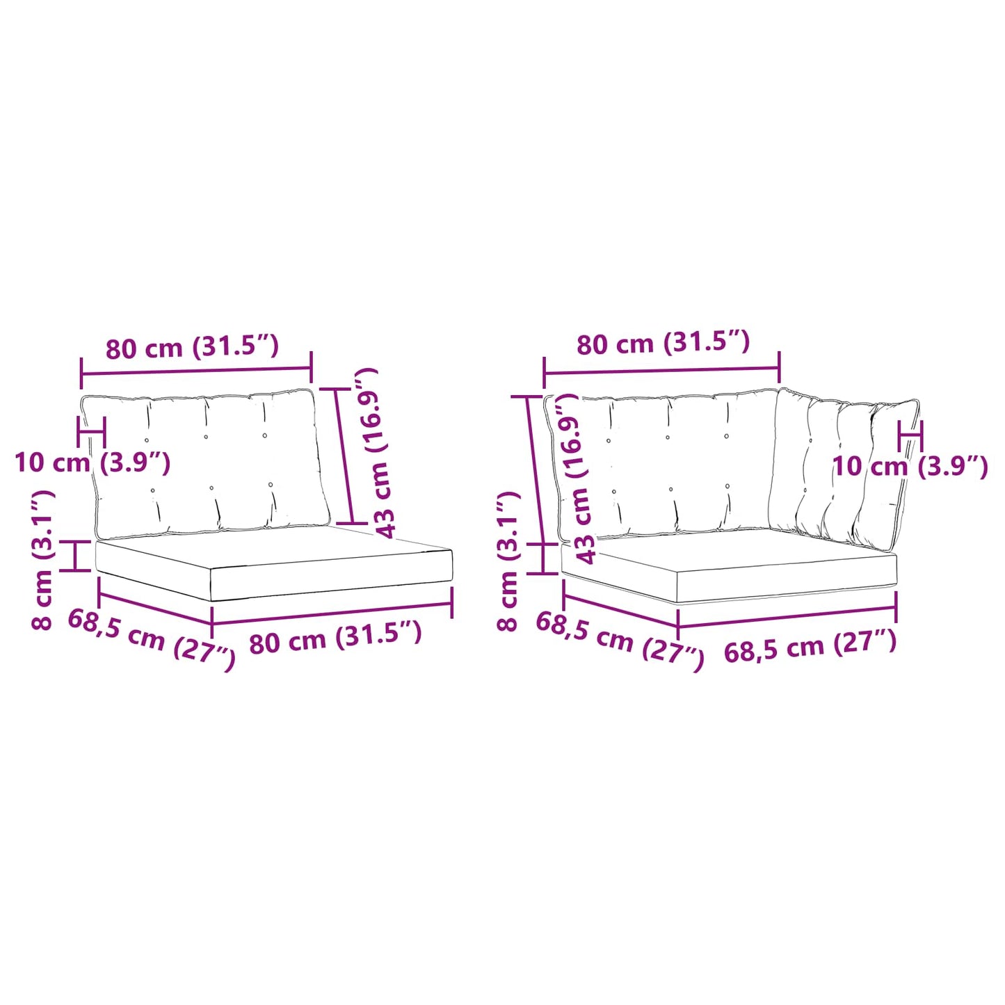 Outdoor-Sofagarnitur 7 stk. Natürlich und Hellgrau