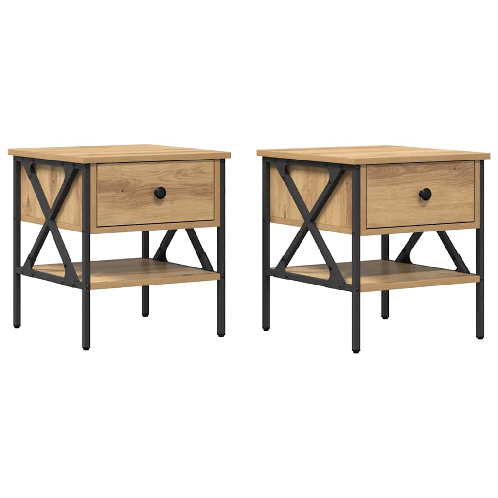Nachttisch mit Schubladen 2 pcs Artisan-Eiche 40 x 42 x 45 cm