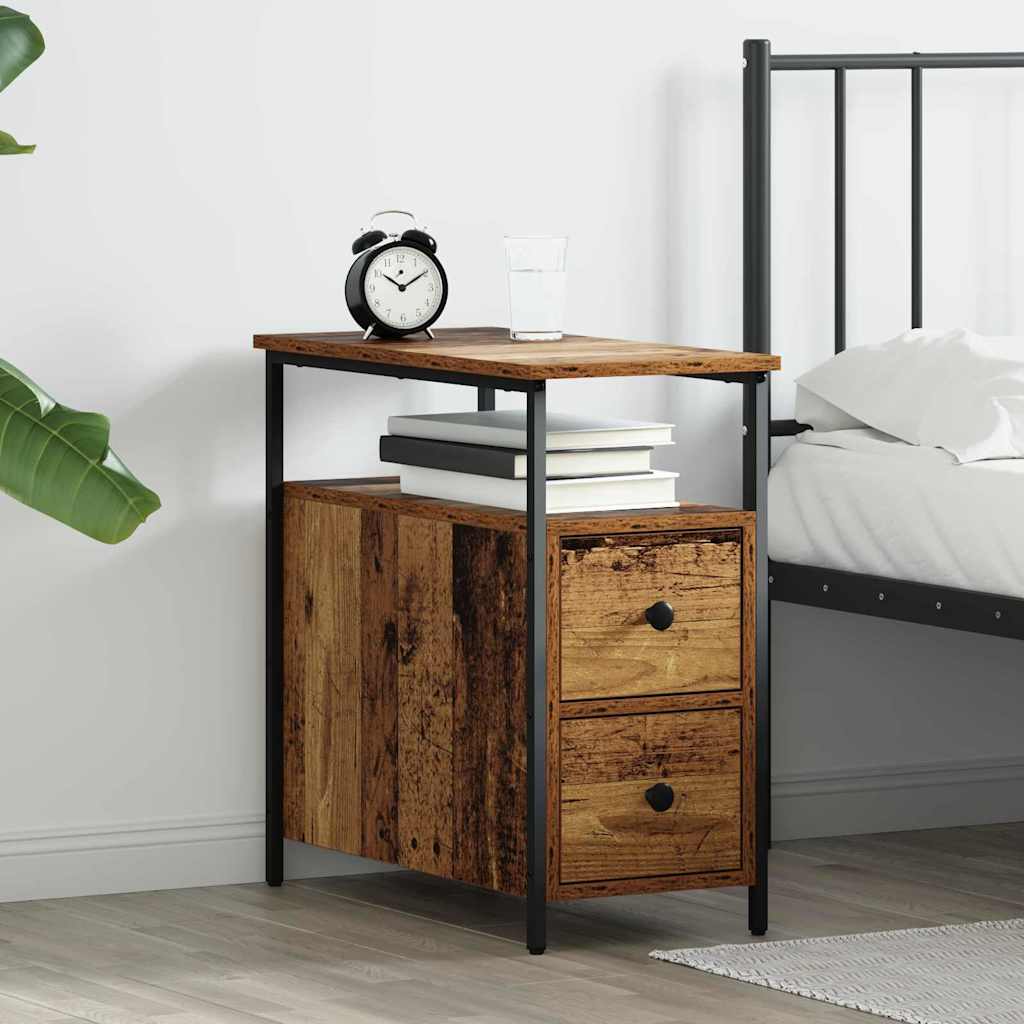 Nachttisch mit Schubladen Altholz 30 x 60 x 60 cm Holzwerkstoff