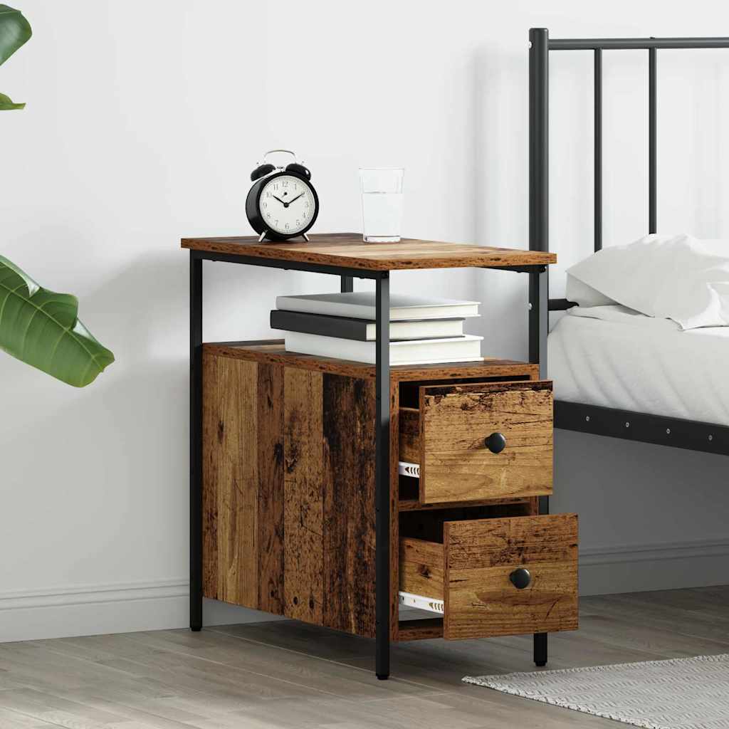 Nachttisch mit Schubladen Altholz 30 x 60 x 60 cm Holzwerkstoff