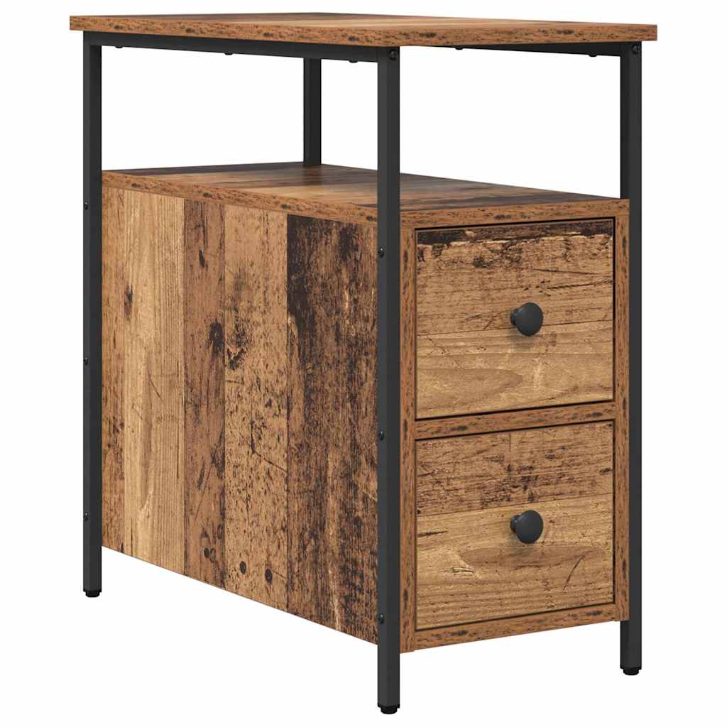 Nachttisch mit Schubladen Altholz 30 x 60 x 60 cm Holzwerkstoff