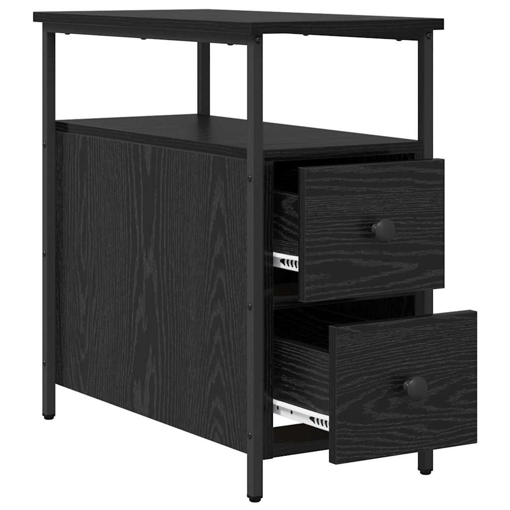 Nachttisch Schwarz Eichen-Optik 30 x 60 x 60 cm Holzwerkstoff