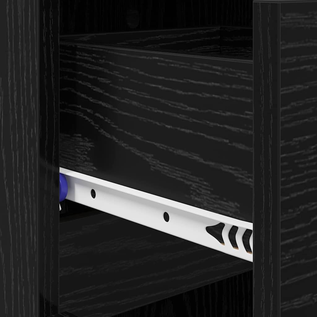 Schuhschrank mit Regal Schwarz Eichen-Optik 100,5 x 28 x 100 cm