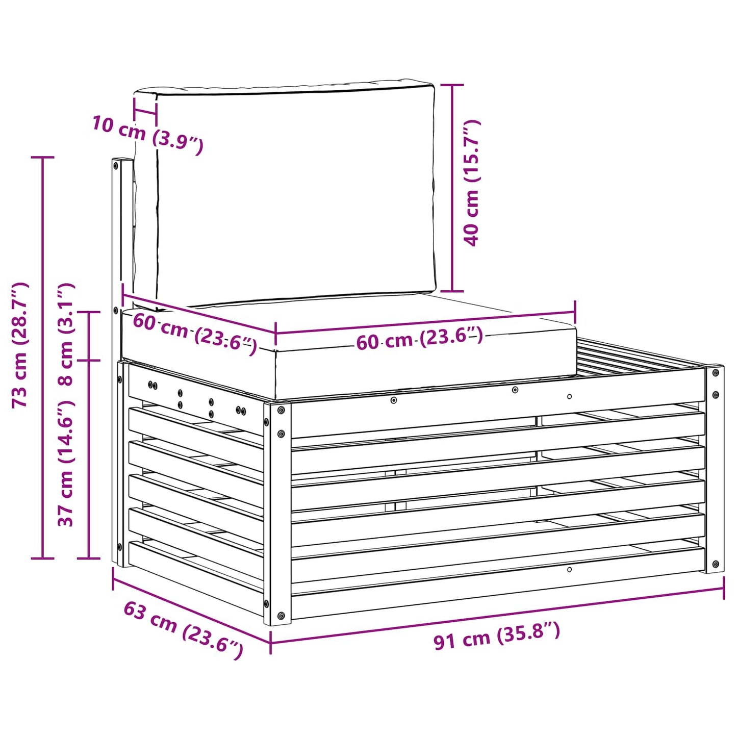 Outdoor-Sofagarnitur mit Kissen 2 Stück Natur und Anthrazit