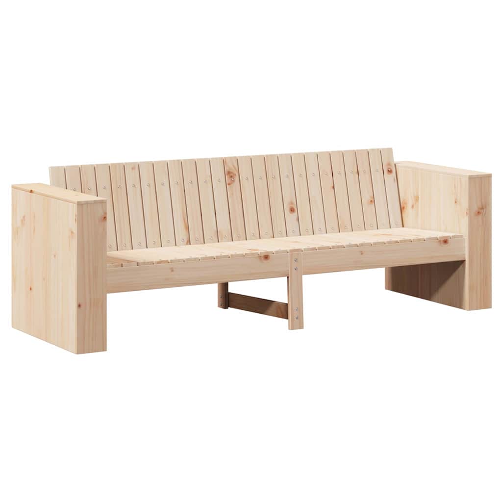 Gartensofa Braun 185.5 x 60 x 62 cm Massivholz Kiefer