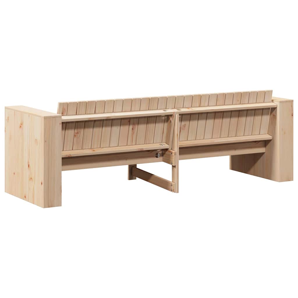 Gartensofa Braun 185.5 x 60 x 62 cm Massivholz Kiefer