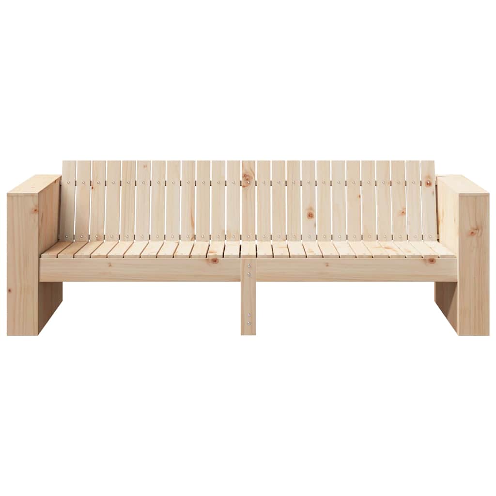 Gartensofa Braun 185.5 x 60 x 62 cm Massivholz Kiefer